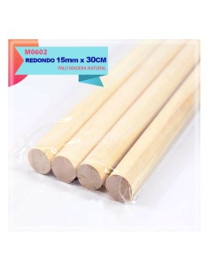 PALOS REDONDOS DE MADERA NATURAL 15MMX30CM