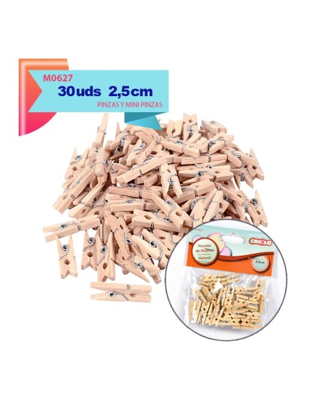 PINCITAS DE MADERA 2.5CM NATURAL