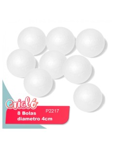 BOLA DE POREX 4CM 8 UDS