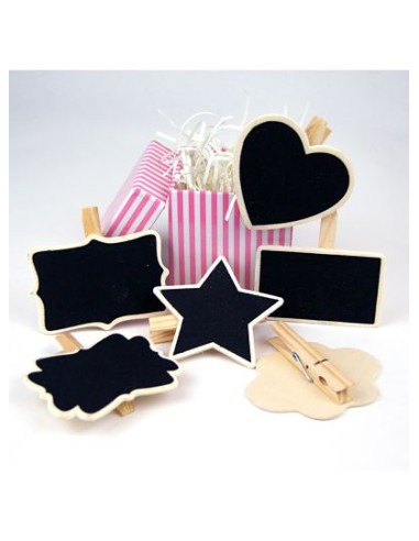 MINI PIZARRA CON PINA MADERA