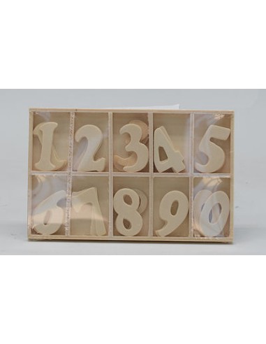 SET NUMEROS DE MADERA APROX 3.5 CM