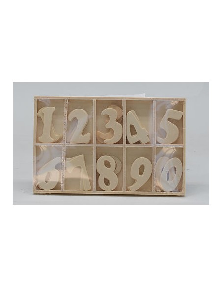 SET NUMEROS DE MADERA APROX 3.5 CM