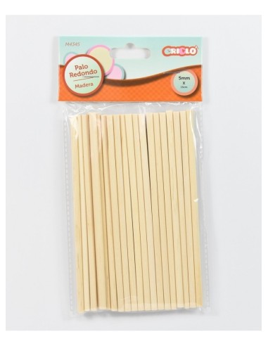 PALOS REDONDOS DE MADERA NATURAL 5MM x 15CM