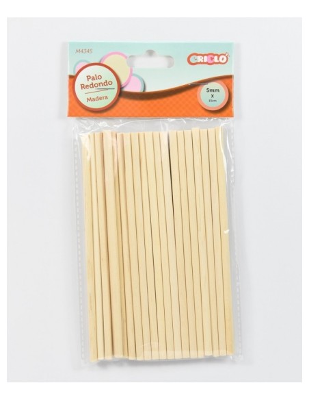 PALOS REDONDOS DE MADERA NATURAL 5MM x 15CM