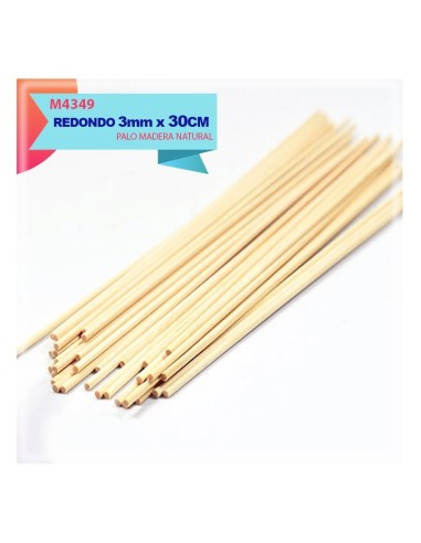 PALO REDONDO MADERA 3MM 30CM