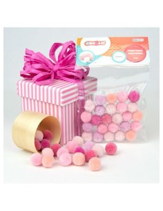 POMPONES CASHMERE ROSA 15MM