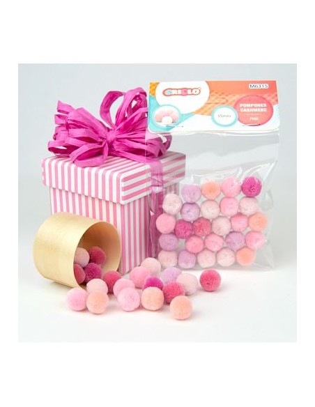 POMPONES CASHMERE ROSA 15MM