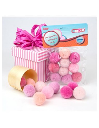 POMPONES CASHMERE ROSA 25MM