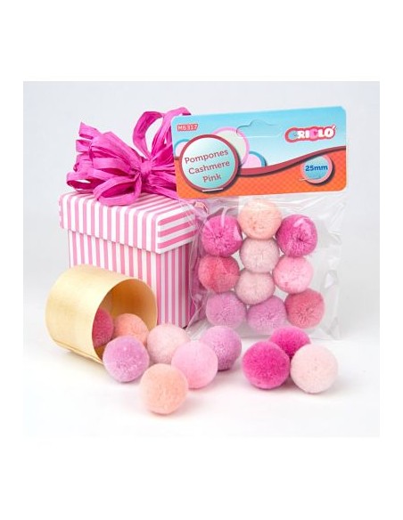 POMPONES CASHMERE ROSA 25MM