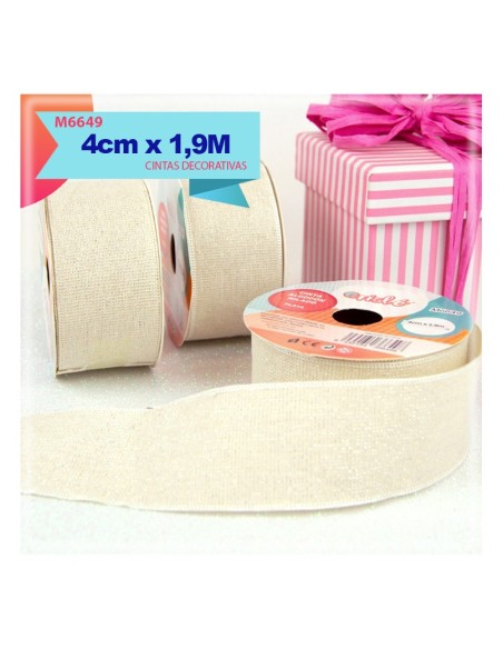 CINTA ALGODON HILADO PLATA 2.5CM X 1.9CM