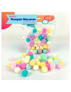 POMPONES MACARRON 15MM 40UDS