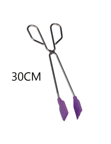 TENACILLA 30CM INOX PUNTA SILICONA