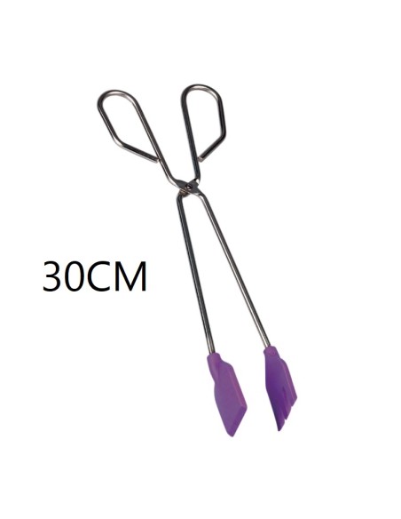 TENACILLA 30CM INOX PUNTA SILICONA