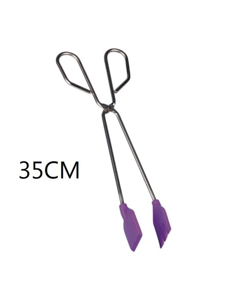 TENACILLA INOX PUNTA SILICONA 35 cm