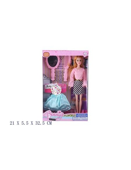 MUÑECA CAJA C/ACC VESTIDO