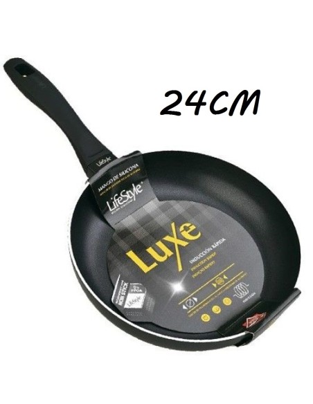 SARTEN 24CM ALUMINIO LUXE MANGO SILICONA