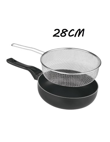 SARTEN 28CM FREIDORA CON CESTILLO LUXE