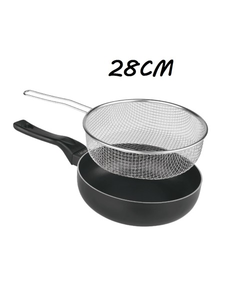 SARTEN 28CM FREIDORA CON CESTILLO LUXE