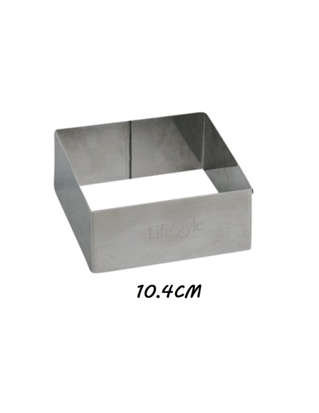 MOLDE 10.4CM ALTURA 4.5CM CUADRADO INOX
