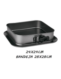 MOLDE 24X24CM CUADRADO DESMONTABLE BANDEJA 28X28CM