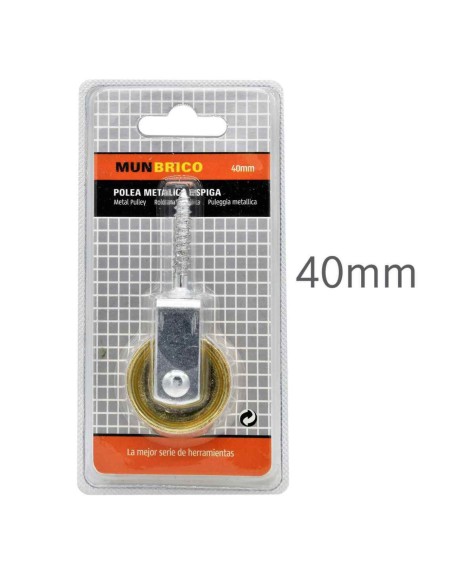 POLEA 40MM METALICA ESPIGA