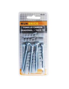 TORNILLO 6X60MM CABEZA HEX. C/TACO 10