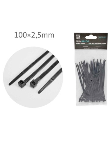 BRIDAS 2.5X100MM 50UND NEGRO