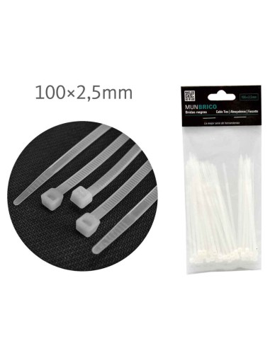 BRIDAS 2.5X100MM 50UND BLANCO