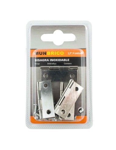 BISAGRA 1,5PU.INOXIDABLE 4UDS.