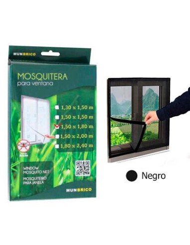 MALLA MOSQUITERA UNV VENTANAS 150X180CM NEGRO