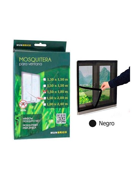 MALLA MOSQUITERA UNV VENTANAS 150X180CM NEGRO