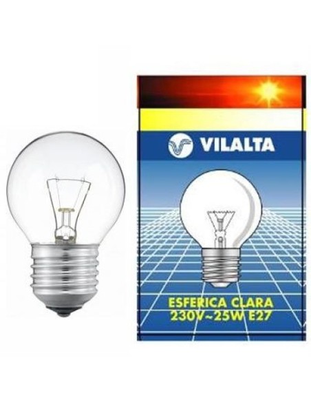 BOMBILLA 25W E27 230V HALOGENA ESFERICA