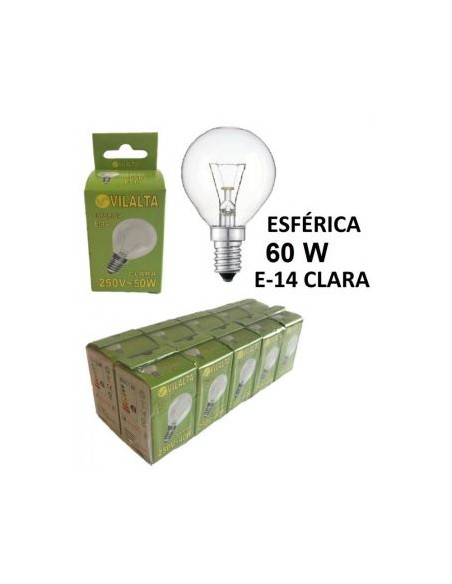 BOMBILLA 60W E14 230V HALOGENA ESFERICA