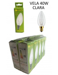 BOMBILLA 40W E14 250V HALOGENA VELA