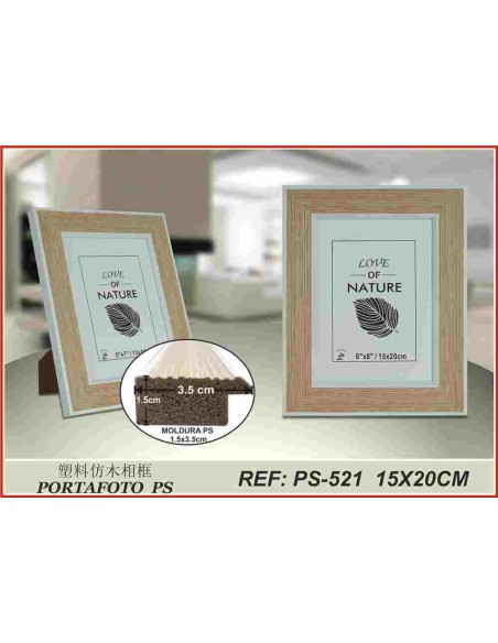 PORTAFOTO PLASTICO PS-521 15X20CM(12/24)