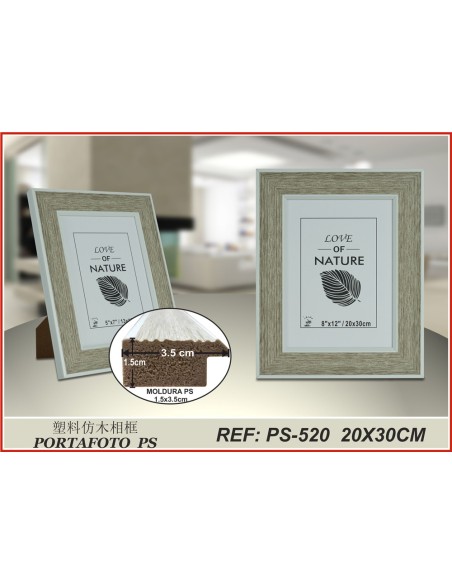 PORTAFOTO PLASTICO PS-520 20X30CM(9/18)