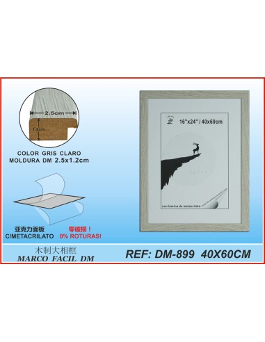 MARCO FACIL GRIS 40X60CM DM-899