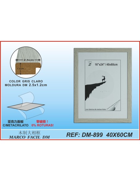 MARCO FACIL GRIS 40X60CM DM-899