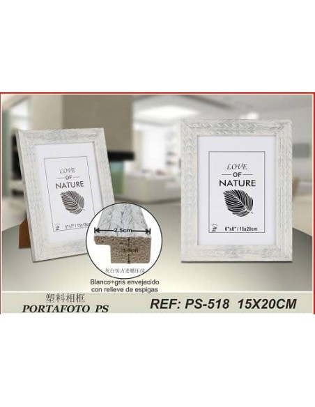 PORTAFOTO PLASTICO PS-518 15X20CM(12/36)