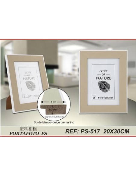 PORTAFOTO PLASTICO PS-517 20X30CM(9/18)