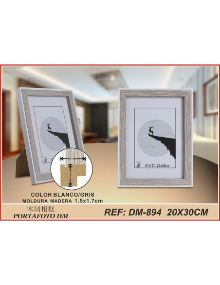 PORTAFOTO GRIS/BL DM-894 20X30CM(12/24)