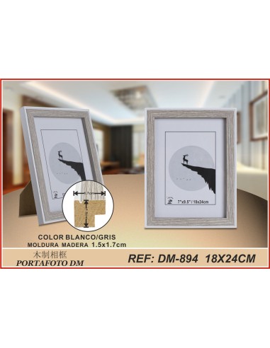 PORTAFOTO GRIS/BL DM-894 18X24CM(12/24)