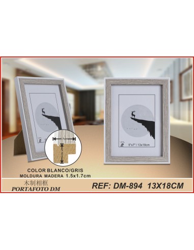PORTAFOTO GRIS/BL DM-894 13X18CM(12/36)