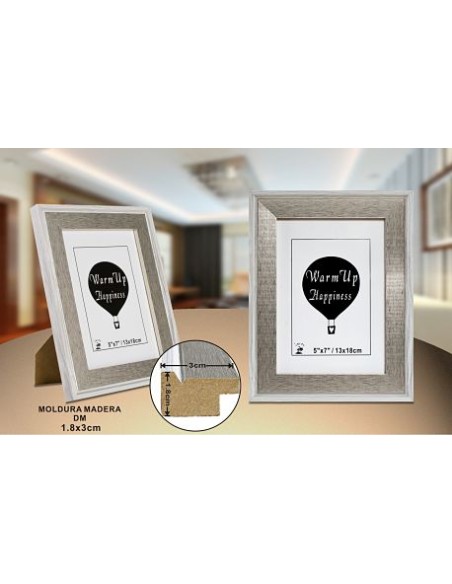 PORTAFOTO MADERA DM-888 15X20CM (12/36)