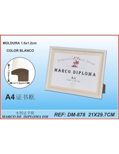 MARCO DIPLOMA A4 BLANCO DM-878