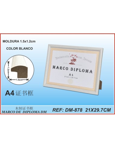 MARCO DIPLOMA A4 BLANCO DM-878