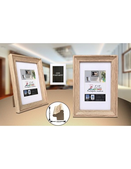 PORTAFOTO MADERA DM-842 10X15CM(12/48)