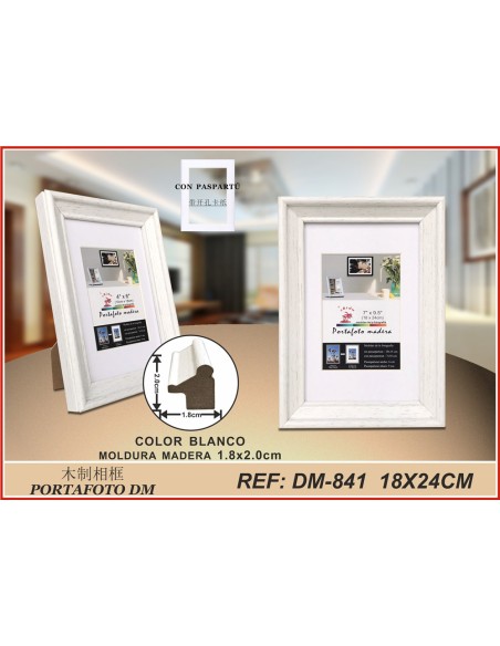 PORTAFOTO MADERA DM-841 18X24CM(12/24)