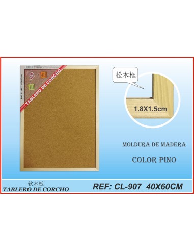 TABLERO CORCHO CL-907 40X60CM (8/16)
