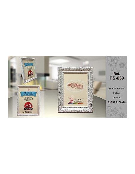 PORTAFOTO BLA/PLAT 20X25CM